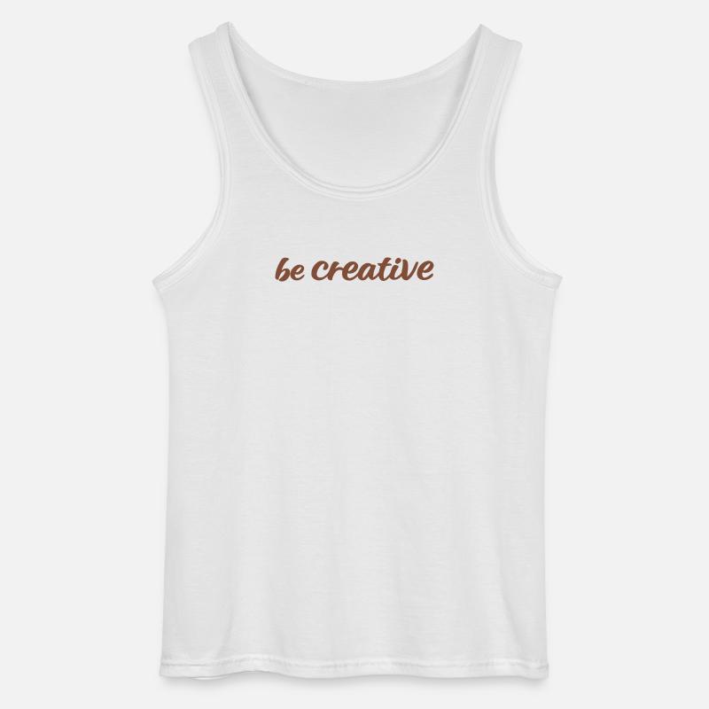 Sei kreativ Script Brown - Gildan Männer Tank Top - Weiß