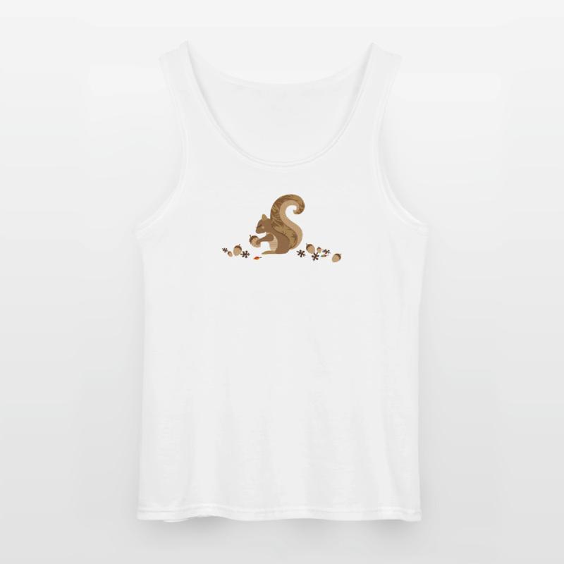 Ein Eichhörnchen mit einer Eichel Gildan Männer Tank Top