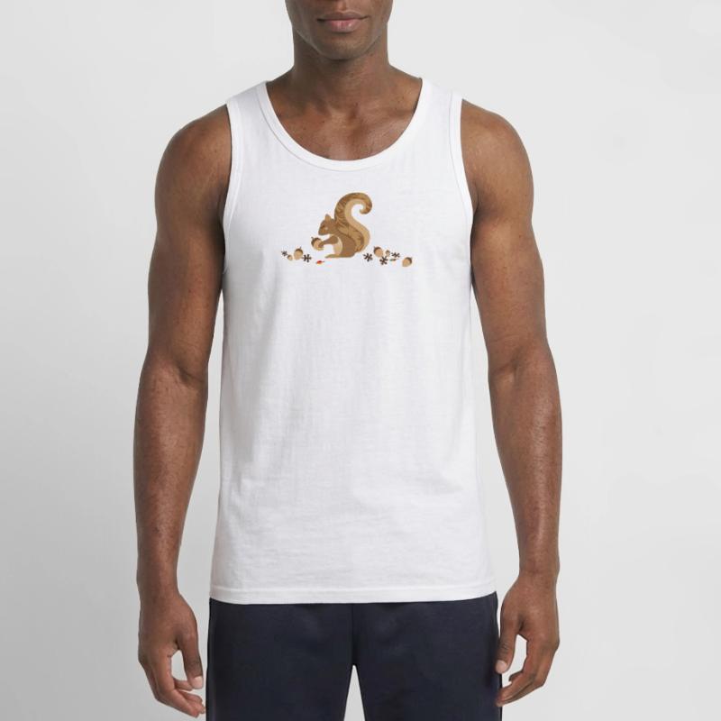 Ein Eichhörnchen mit einer Eichel Gildan Männer Tank Top