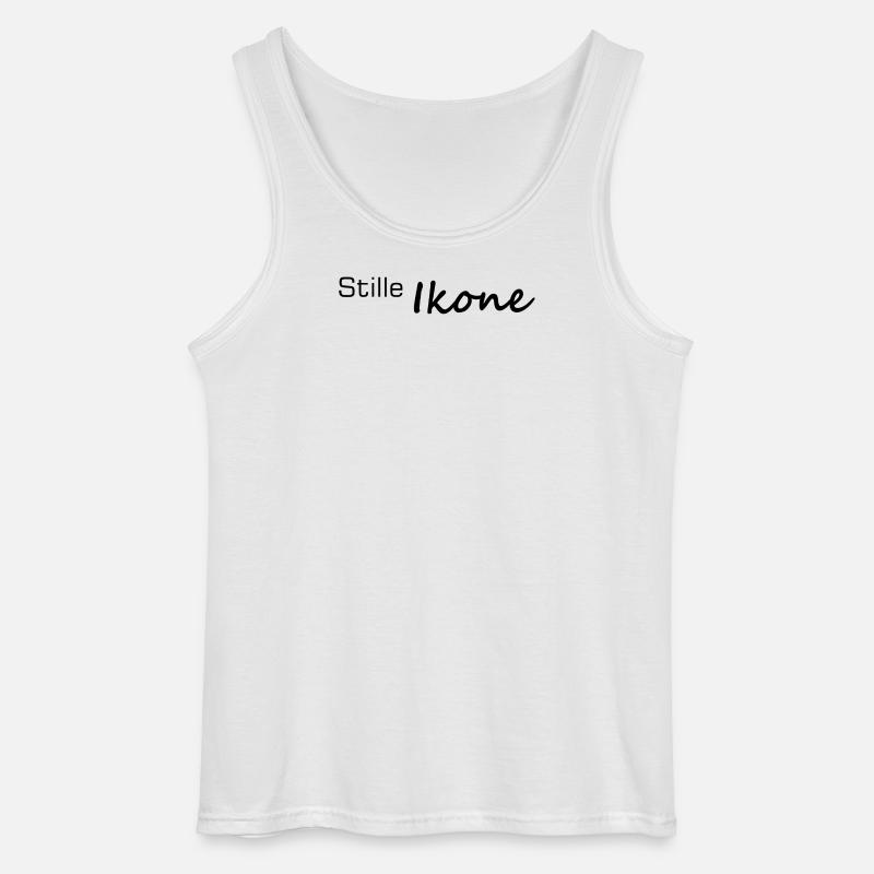 Stille Ikone Handlettered Schriftzug - Gildan Männer Tank Top - Weiß