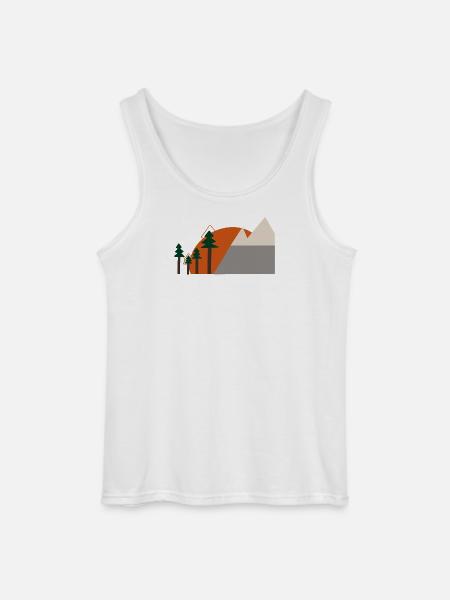 Silhouette Tannen & Berge - Gildan Männer Tank Top - Weiß