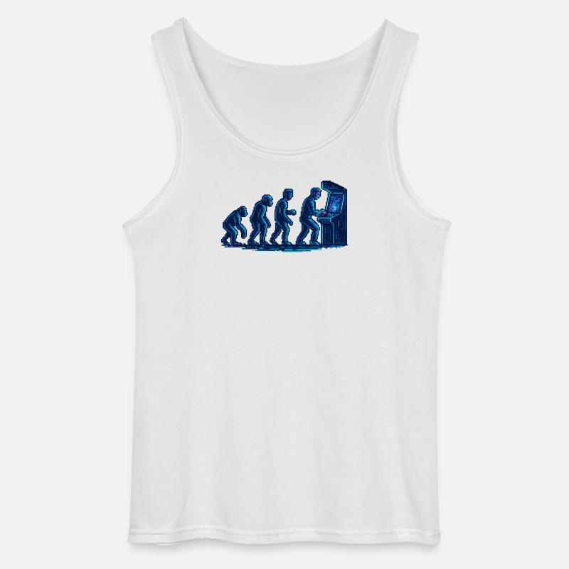 Evolution towards retro arcade - Gildan Men’s Tank Top - white