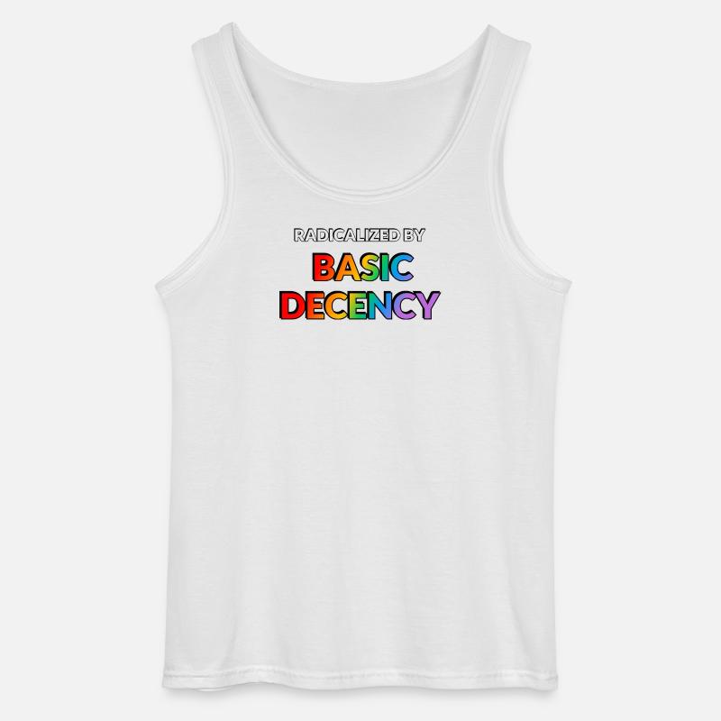 Radicalized By Basic Decency - Gildan Men’s Tank Top - white