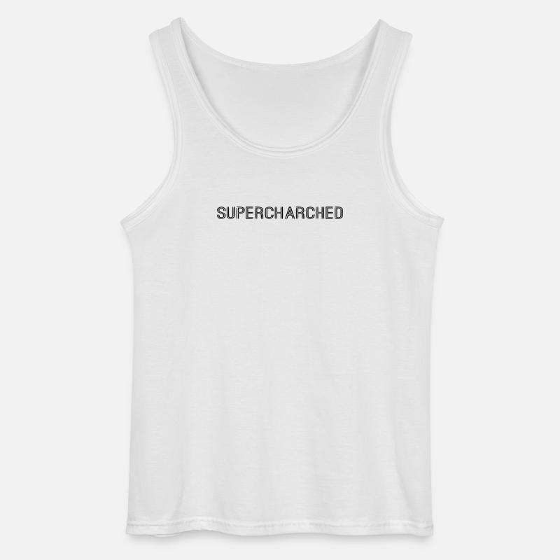 SUPERCHARCHED Schriftzug - Gildan Männer Tank Top - Weiß