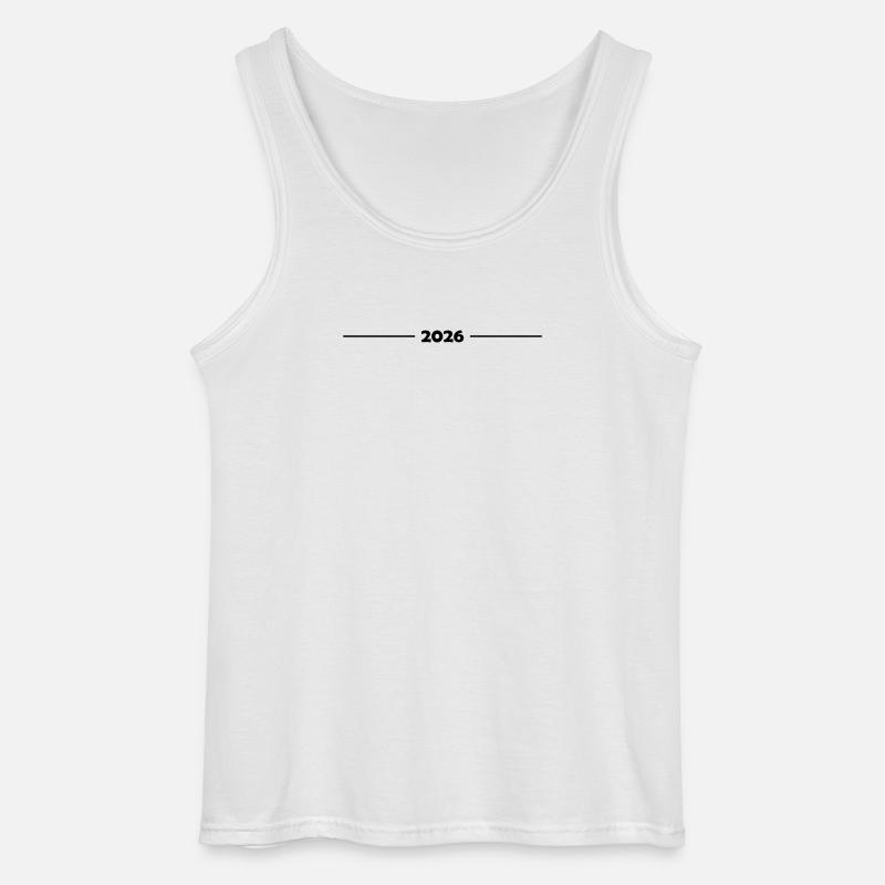 2026 Strich - Gildan Männer Tank Top - Weiß