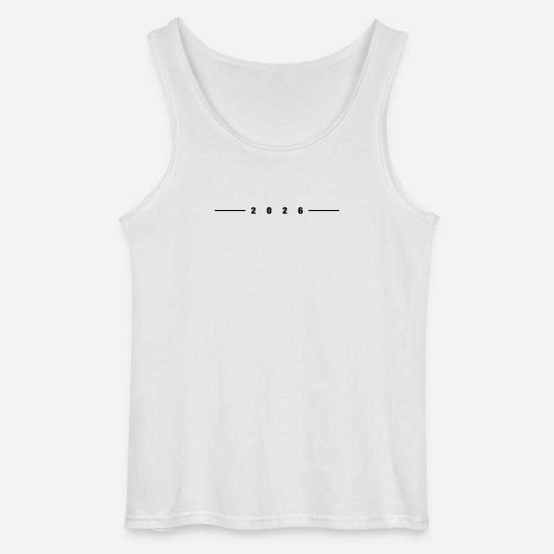 2026 Strich - Gildan Männer Tank Top - Weiß