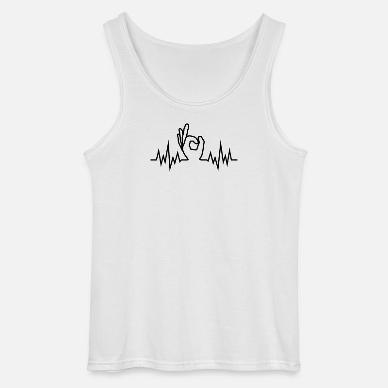 Wave-Finger-Hole - Gildan Männer Tank Top - Weiß