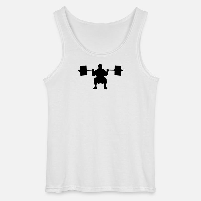 Gewichtheber Schattenfigur - Gildan Männer Tank Top - Weiß