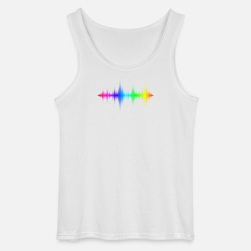 Regenbogen Schallwellen - Gildan Männer Tank Top - Weiß