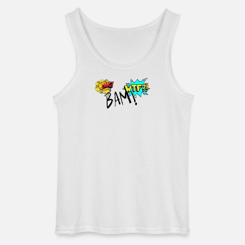 Comic Explosiv OMG WTF Ausrufe - Gildan Männer Tank Top - Weiß