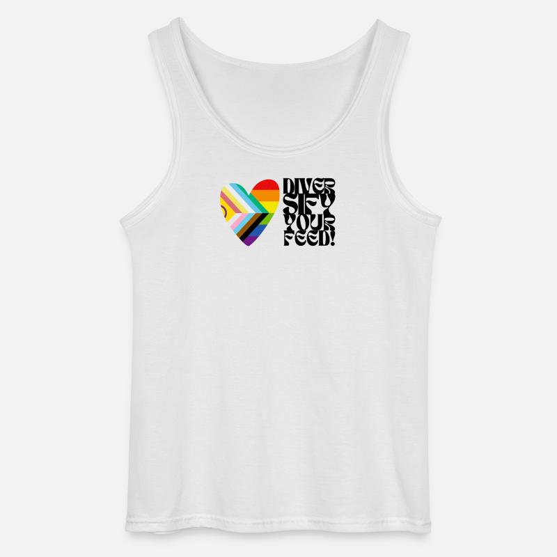 🌈♿ Diversify Your Feed –Progress Pride&Disability - Gildan Männer Tank Top - Weiß