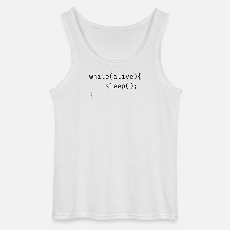 while(alive){ sleep(); Memes - Gildan Men’s Tank Top - white
