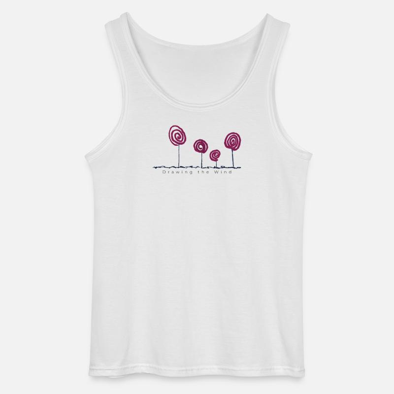 Drawing the Wind – Abstrakte Blumenkunst - Gildan Männer Tank Top - Weiß