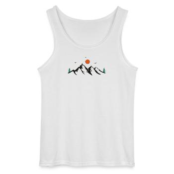 Mountains - Gildan Men’s Tank Top - white - Front - AI Model Male 185 dark (185cm)