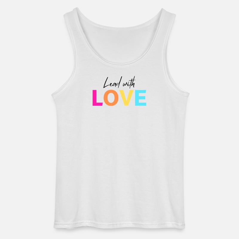 Führe mit LIEBE - Gildan Männer Tank Top - Weiß
