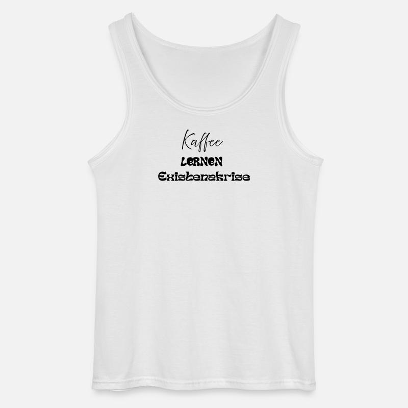 Kaffee -> Lernen -> Existenzkrise - Gildan Männer Tank Top - Weiß
