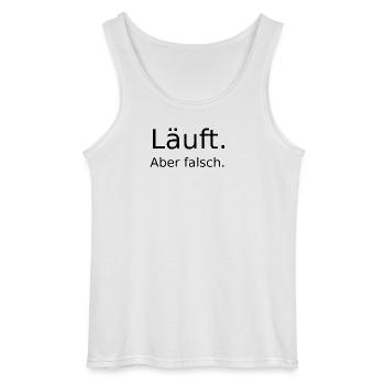 Laeuft ... aber falsch  - Gildan Männer Tank Top - Weiß - Vorne - AI Model Male 185 dark (185cm)