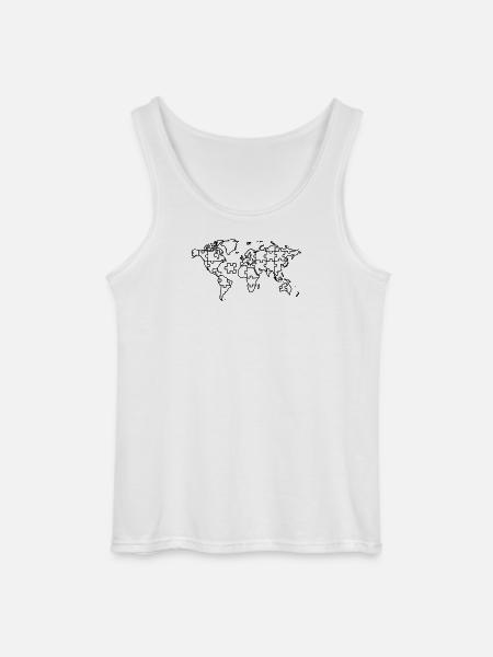 Weltkarte Puzzle Erde Global - Gildan Männer Tank Top - Weiß