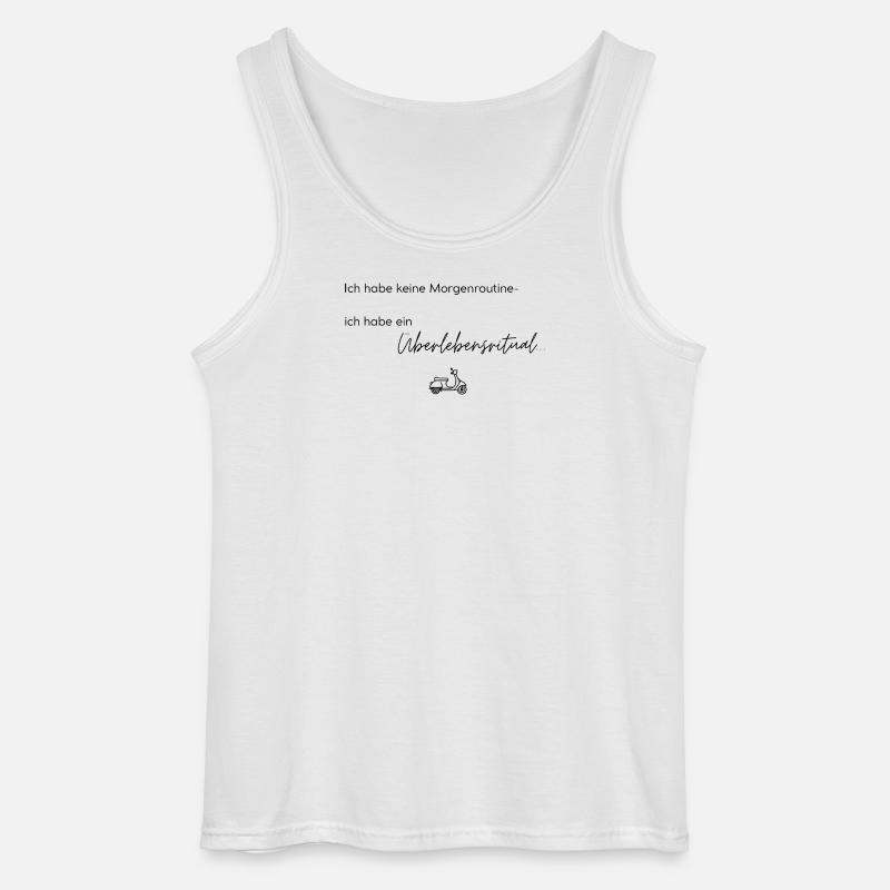 LIEBEVOLL Morgenroutine Roller - Gildan Männer Tank Top - Weiß