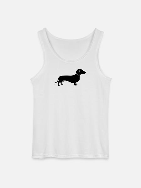 Dackel Hund Silhouette - Gildan Männer Tank Top - Weiß