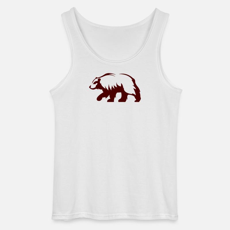 Waldbär Silhouette - Gildan Männer Tank Top - Weiß