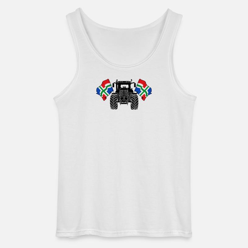 Groningen_Tractor_Pride - Gildan Männer Tank Top - Weiß