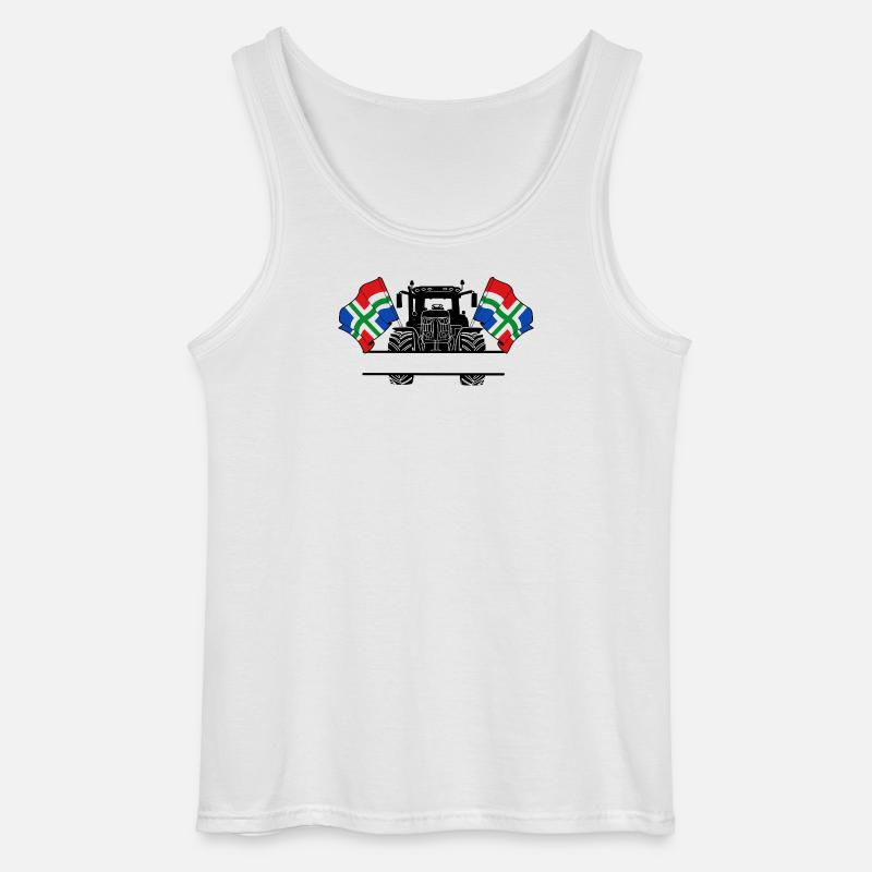 Groningen_Tractor_Custom_Edition - Gildan Männer Tank Top - Weiß