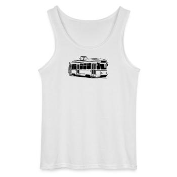 Straßenbahn - Gildan Männer Tank Top - Weiß - Vorne - AI Model Male 185 dark (185cm)