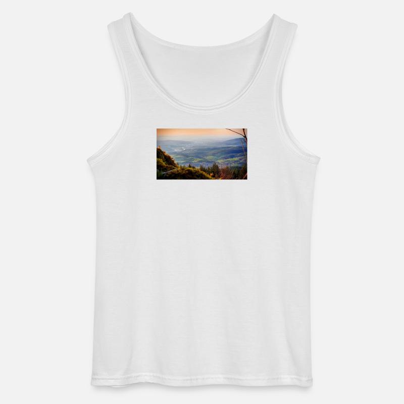 Abendpanorama Berglandschaft - Gildan Männer Tank Top - Weiß