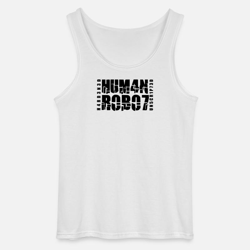 hardened human robot unscripted - Gildan Männer Tank Top - Weiß