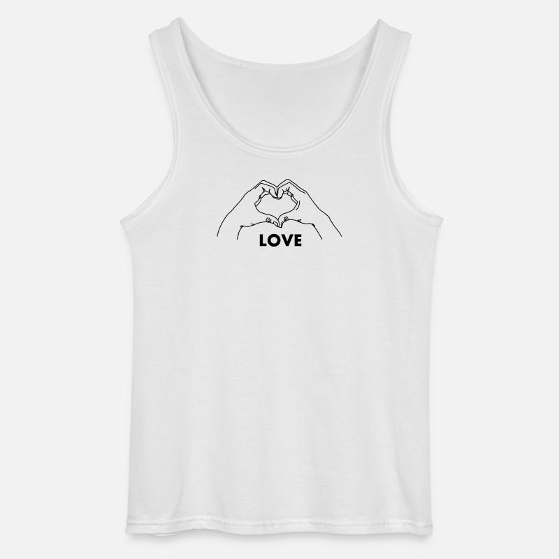 Handgeste Herz LIEBE - Gildan Männer Tank Top - Weiß