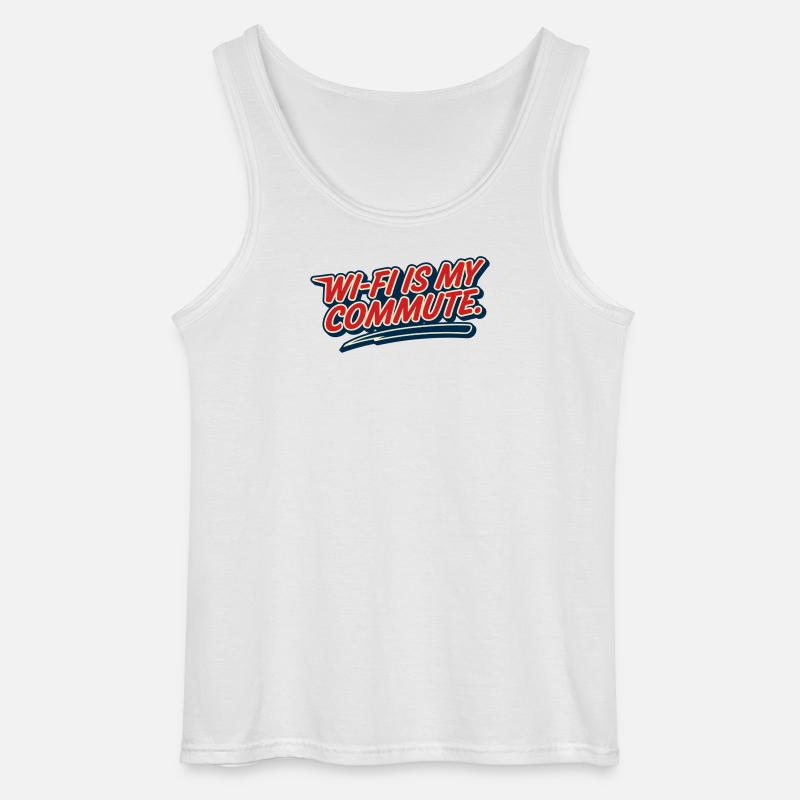 WLAN-Pendel, Hausaufgabe, Humor-Nerd, - Gildan Männer Tank Top - Weiß