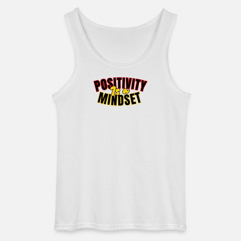 Positivity: mindset - Gildan Men’s Tank Top - white