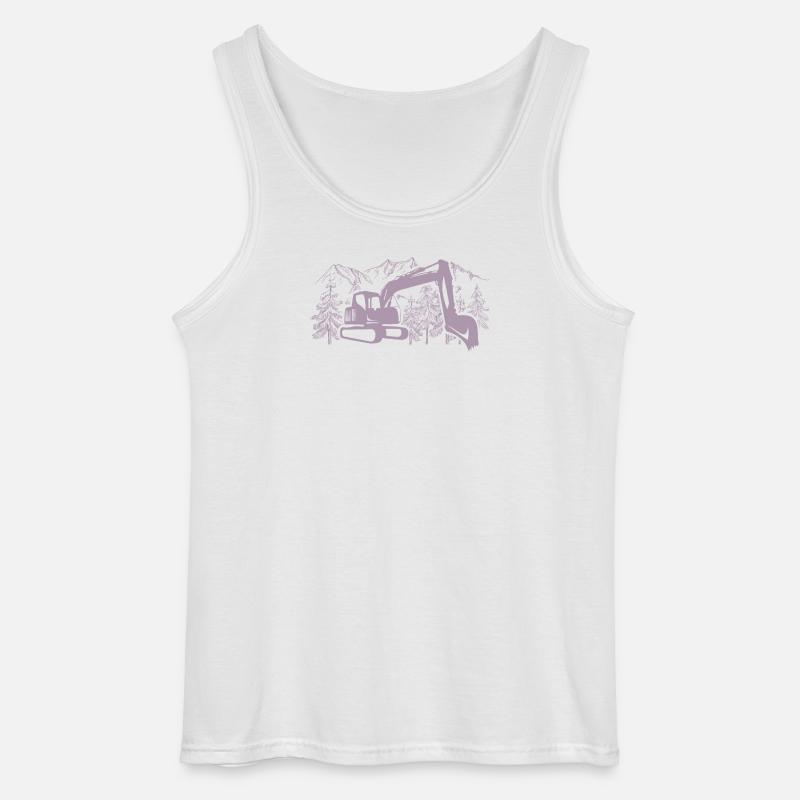 Bagger Silhouette Baugeräteführer Arbeit - Gildan Männer Tank Top - Weiß