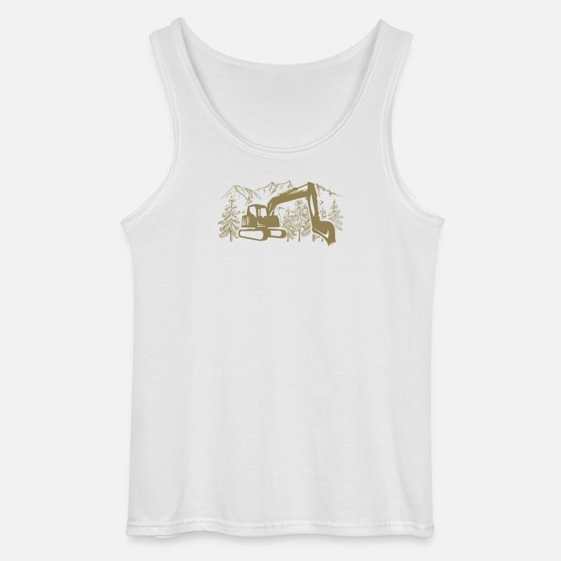 Bagger Silhouette Baugeräteführer Arbeit - Gildan Männer Tank Top - Weiß