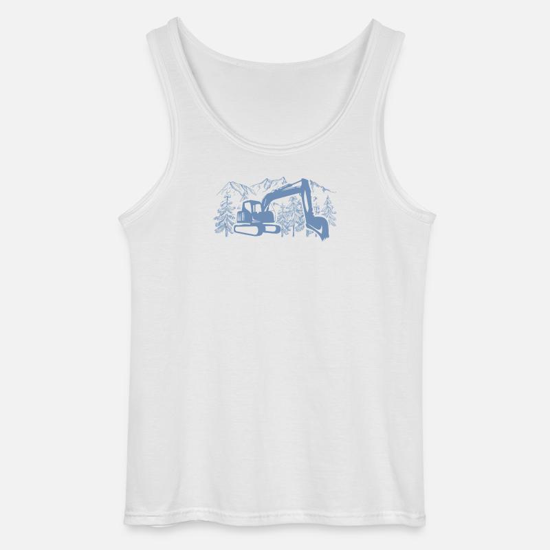Bagger Silhouette Baugeräteführer Arbeit - Gildan Männer Tank Top - Weiß