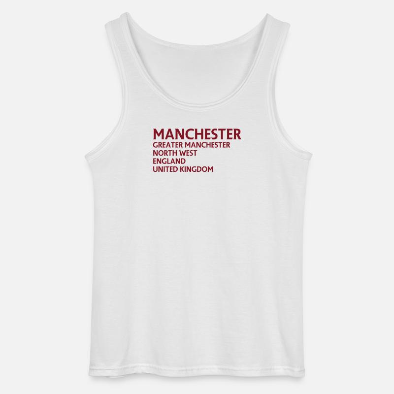 Manchester Name Stack Typografie - Gildan Männer Tank Top - Weiß