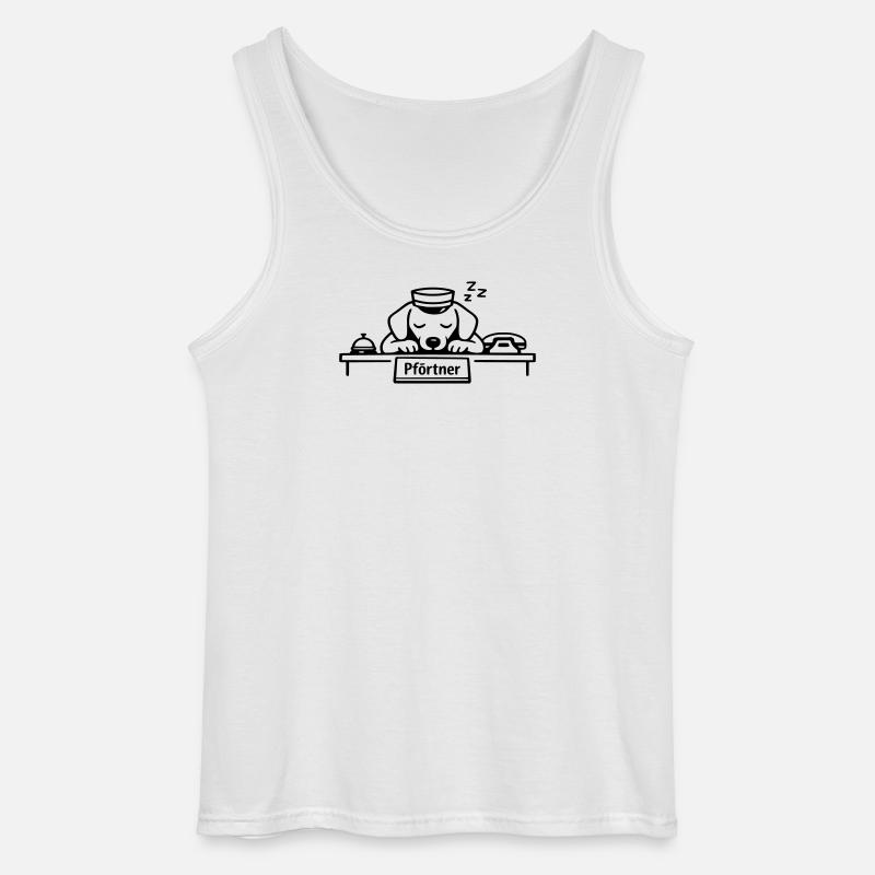pförtner hund schlafen - Gildan Männer Tank Top - Weiß