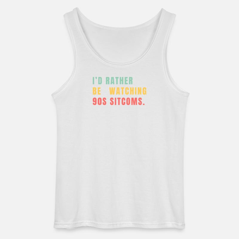 I’d Rather Be Watching 90s Sitcoms - Gildan Männer Tank Top - Weiß