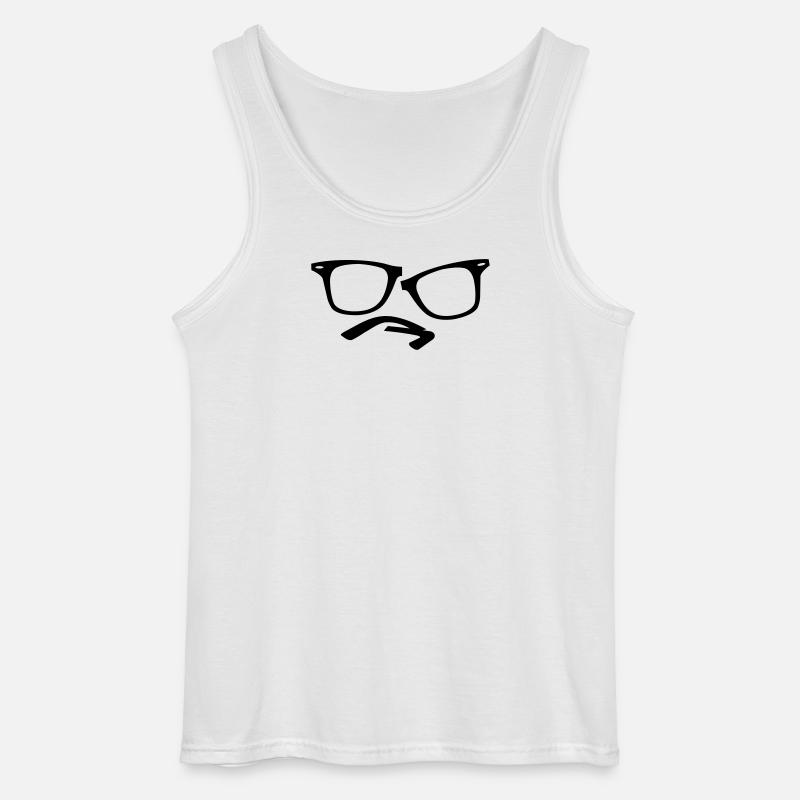 brille nerdbrille hipster - Gildan Männer Tank Top - Weiß