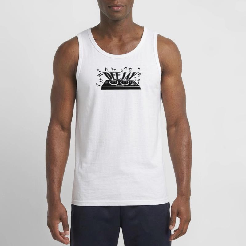 Deejay with turntable and tones Gildan Men’s Tank Top