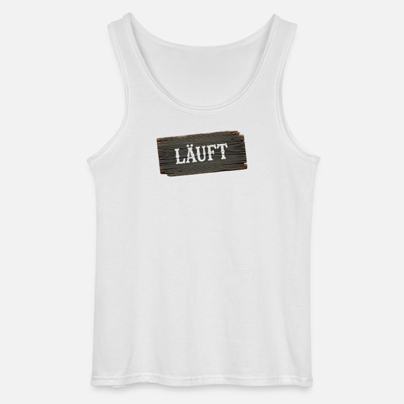 Läuft – minimalistisches Handwerker Statement - Gildan Männer Tank Top - Weiß