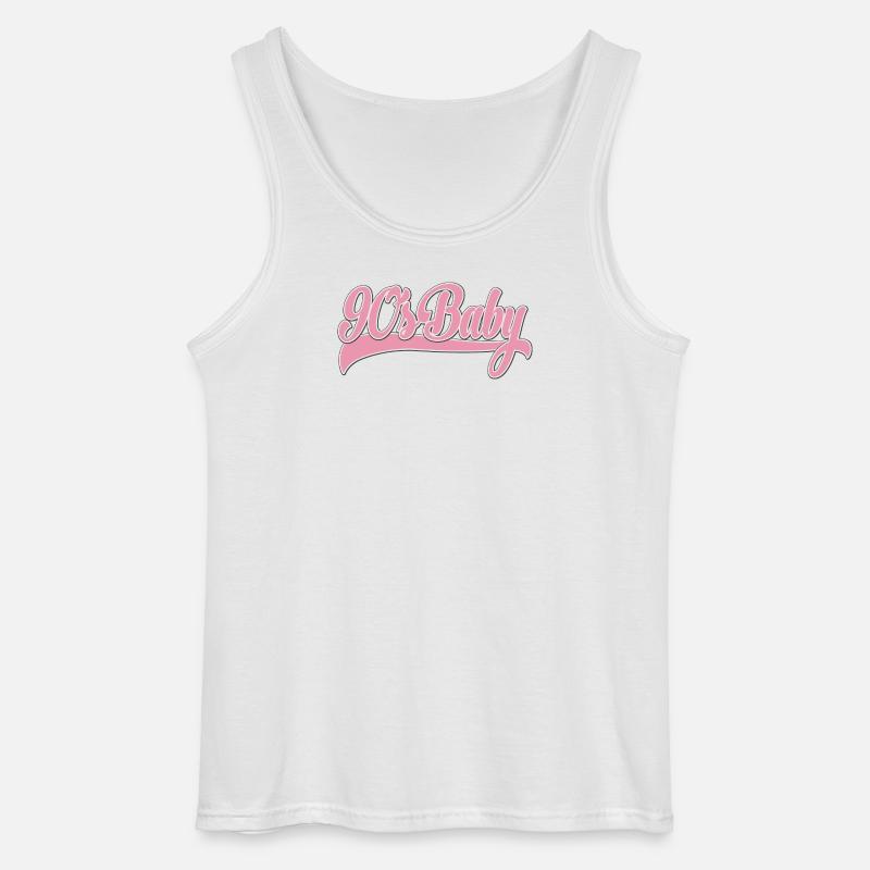 90s Baby Pink Retro Script - Gildan Männer Tank Top - Weiß