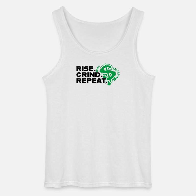 Rise Grind Repeat - Motivation - Gildan Männer Tank Top - Weiß