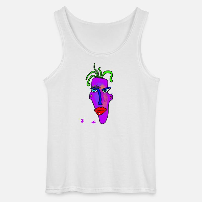 Neon Portrait Farbexplosion - Gildan Männer Tank Top - Weiß