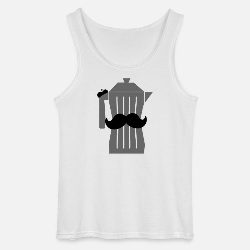 Moustache Espresso Schwarzer Kaffee - Gildan Männer Tank Top - Weiß