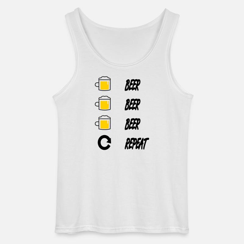 Bier Bier Bier Wiederholung - Gildan Männer Tank Top - Weiß