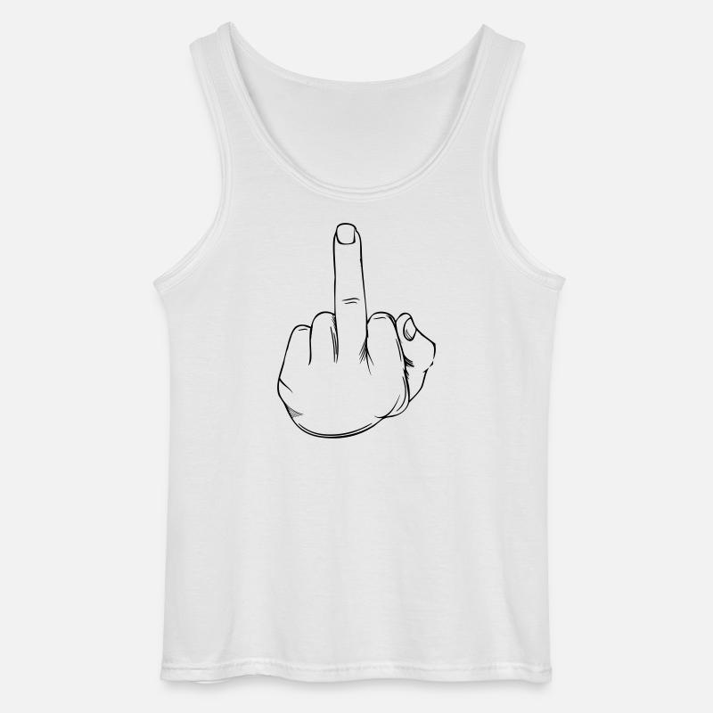 Mittelfinger Statement - Gildan Männer Tank Top - Weiß