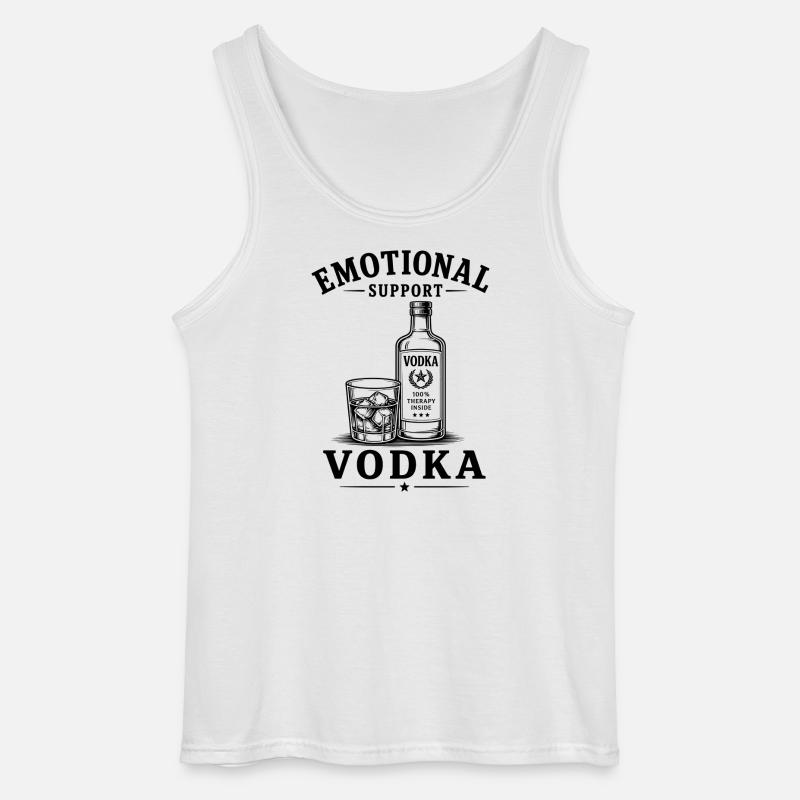 Emotional Support Vodka - Gildan Männer Tank Top - Weiß