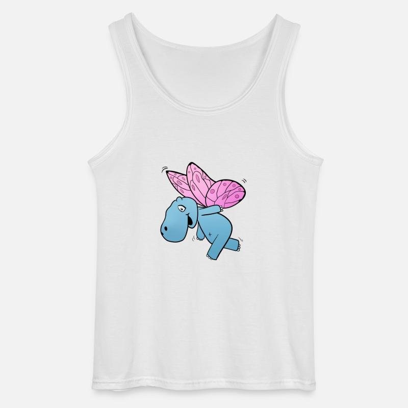 Nilpferd Schmetterling - Gildan Männer Tank Top - Weiß